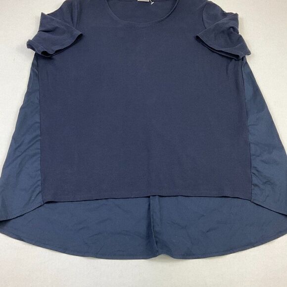 Chicos Womens Swing T-Shirt Blue Short Sleeve Tee Scoop Neck Top Size 2 L Large - Picture 2 of 11